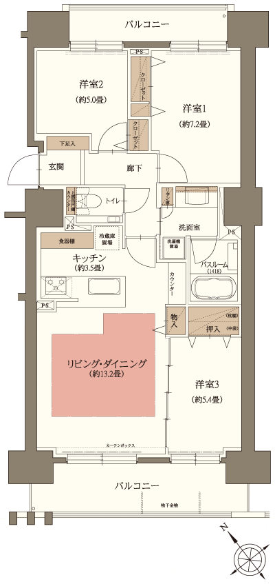 Floor: 3LDK, occupied area: 77.45 sq m, Price: 25,135,000 yen ~ 31,952,000 yen