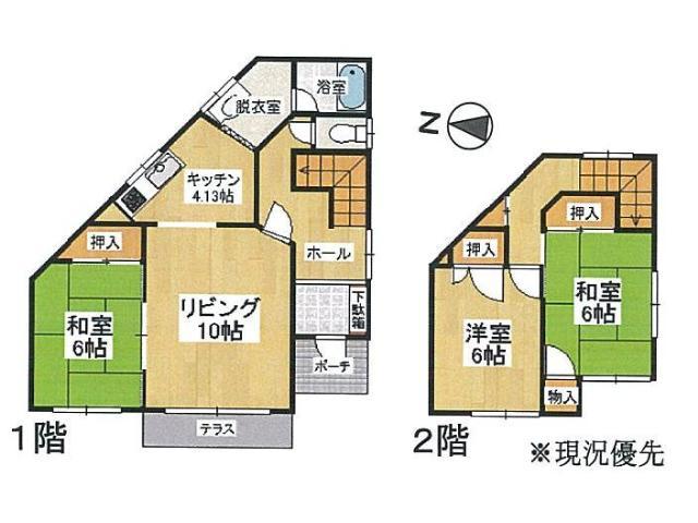 Floor plan. 3.8 million yen, 3LDK, Land area 101.23 sq m , Building area 81.99 sq m Floor