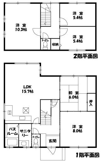 Floor plan. 12.8 million yen, 5LDK, Land area 273.19 sq m , Building area 119.16 sq m