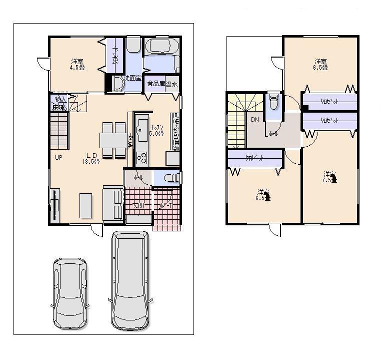 Floor plan. 26,800,000 yen, 4LDK, Land area 130.3 sq m , Building area 105.99 sq m
