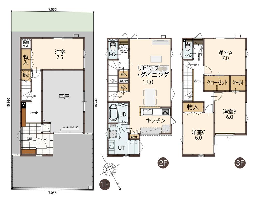 Floor plan. (Atype), Price 33 million yen, 4LDK, Land area 107.58 sq m , Building area 146.77 sq m