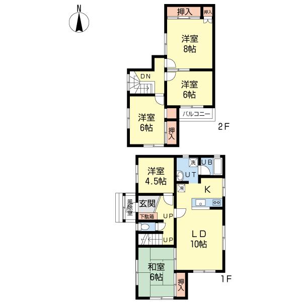 Floor plan. 15.8 million yen, 5LDK, Land area 177.59 sq m , Building area 100.44 sq m