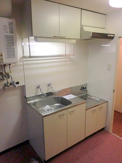 Kitchen. It is shiny with pre-disinfection