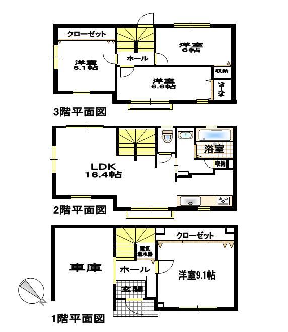 Floor plan. 25,800,000 yen, 4LDK, Land area 67.38 sq m , Building area 118.03 sq m