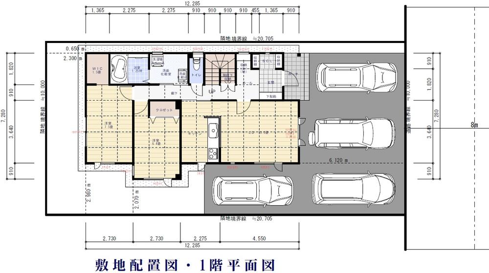 Building plan example (floor plan). 1st floor, 2LDK