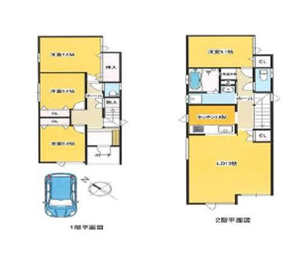 Floor plan. 22.6 million yen, 4LDK, Land area 105.42 sq m , Building area 104.78 sq m floor plan
