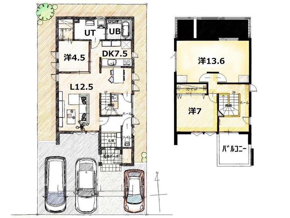 Floor plan. Price 25,800,000 yen, 4LDK, Land area 165.29 sq m , Building area 115.1 sq m