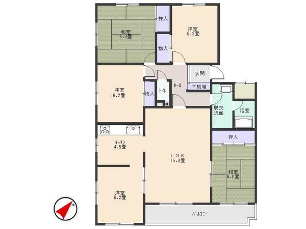 Floor plan. 5LDK, Price 10.8 million yen, Footprint 109.85 sq m
