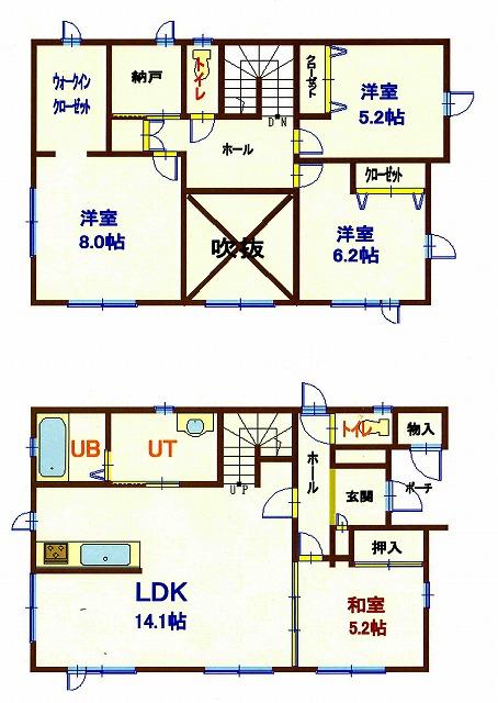 Floor plan. 22.5 million yen, 4LDK, Land area 142.35 sq m , Building area 114.27 sq m