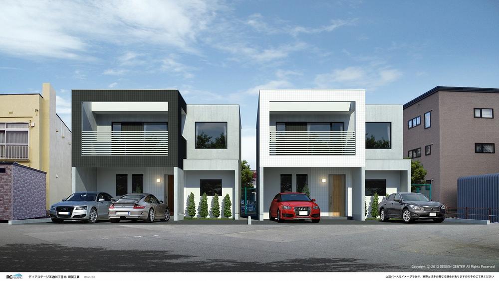 Rendering (appearance). Exterior - Rendering. durability ・ Excellent concrete housing in earthquake resistance. Car spaces are reserved 3 cars