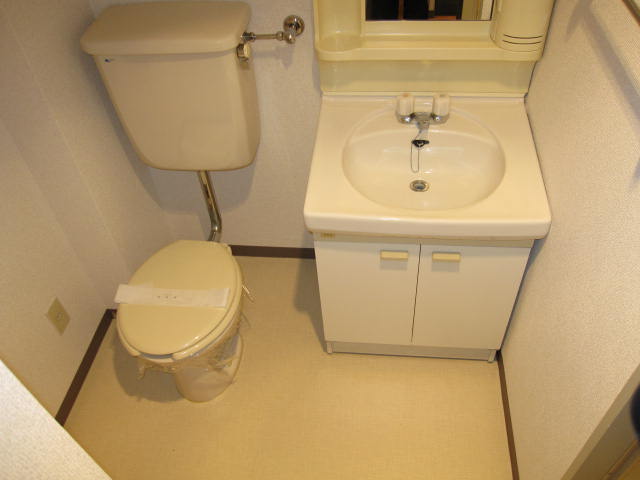 Toilet. Also it comes with a wash basin in the American utility