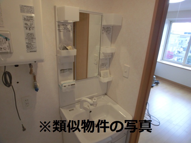 Washroom. There is a washbasin with shower