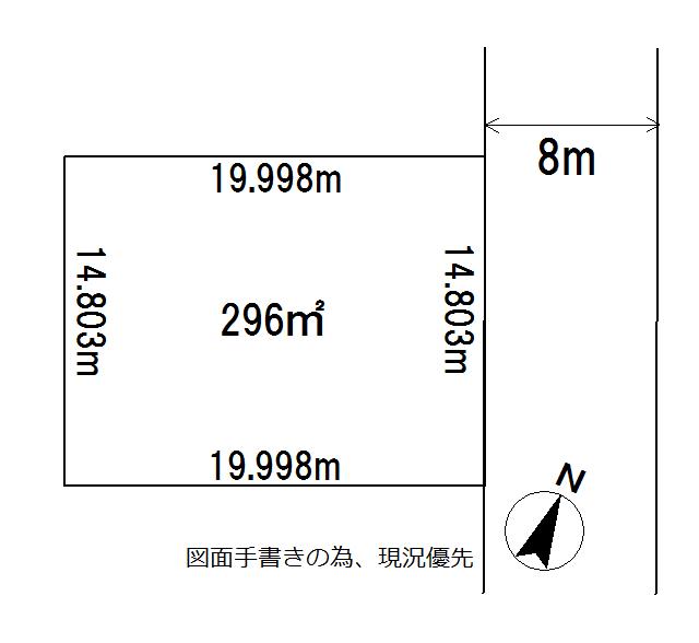 Compartment figure. Land price 9.31 million yen, Land area 296 sq m compartment view