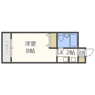 Floor plan. 1K, Price 1.9 million yen, Occupied area 18.03 sq m