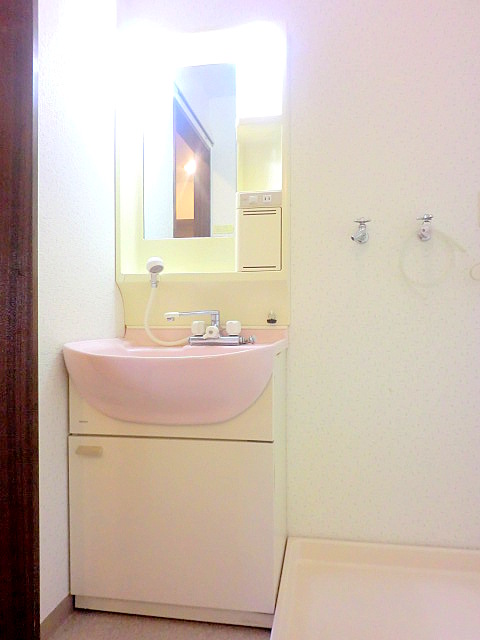 Washroom. Shampoo is with Dresser