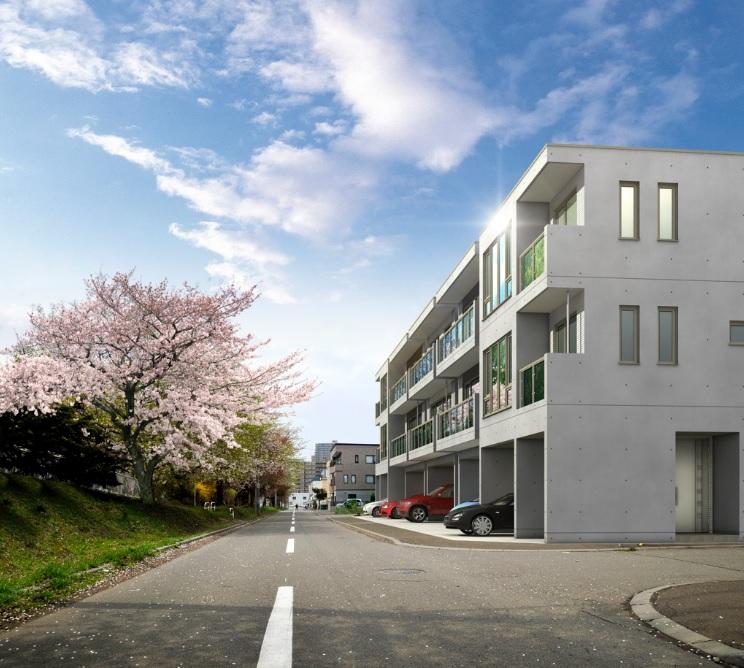 RC3-story house. Front along the cycling road row of cherry blossom trees. Lighting can be expected in the southwest-facing. Standard and the high W reinforcement of earthquake resistance, Airtight high-insulated houses of urethane insulation 65mm.