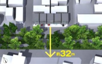 Including cycling road, Front road is about 32m. When considered as a residential area, It is found to be completed in rare locations.