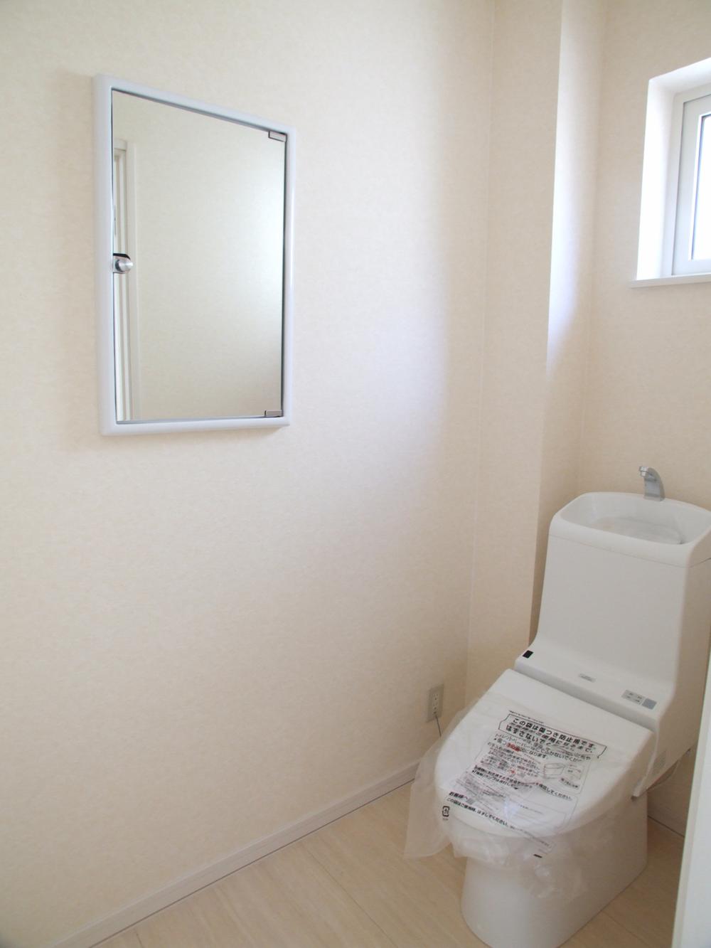 Toilet. toilet / With mirror-housed