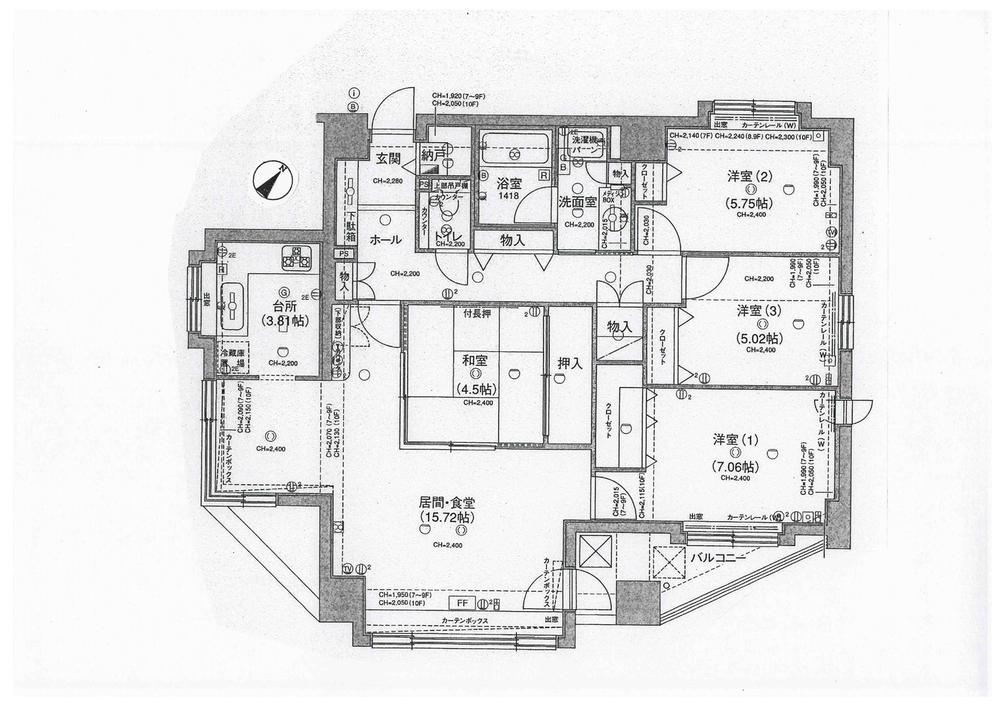 Floor plan. 4LDK, Price 19,950,000 yen, Occupied area 95.09 sq m , Balcony area 6.16 sq m
