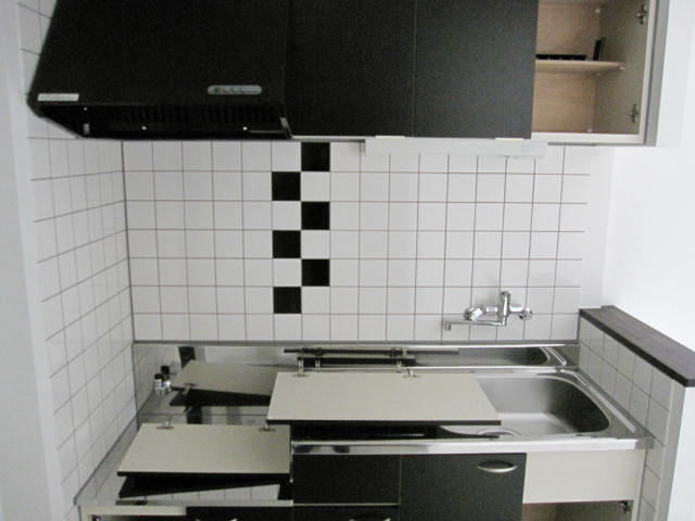Kitchen. Black panel is cool ^^