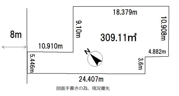 Compartment figure. Land price 30 million yen, Land area 309.11 sq m