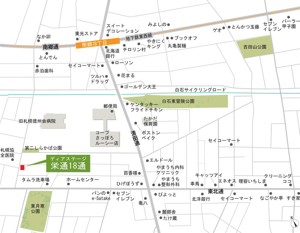 Local guide map. Right now for under construction, Attendant does not have to wait. Please come by all means to the open house of Toyohira-ku.