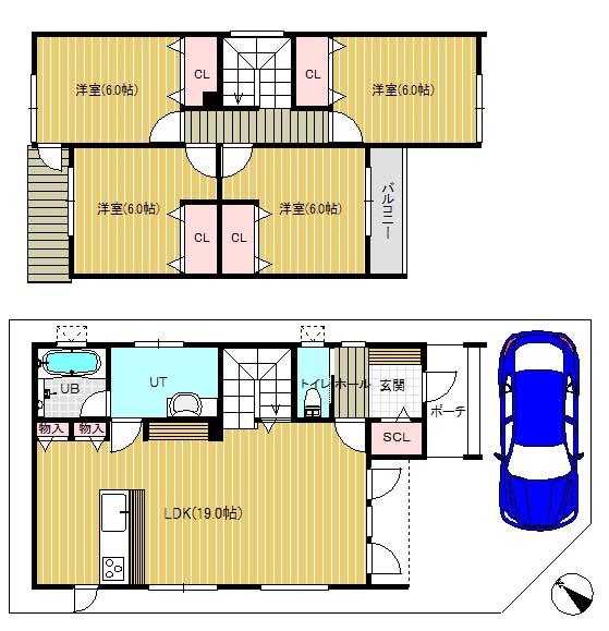 Floor plan. 29,800,000 yen, 4LDK, Land area 96.94 sq m , Building area 102.87 sq m