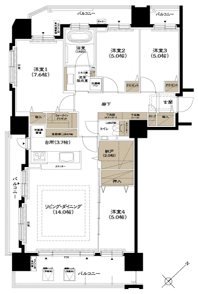 Floor: 4LDK, occupied area: 95.69 sq m, Price: 36,640,000 yen ・ 38,390,000 yen
