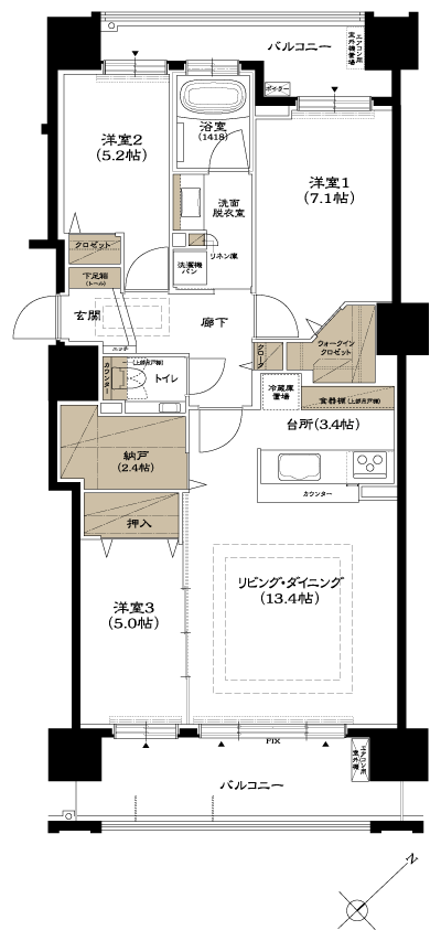 Floor: 3LDK, occupied area: 82.16 sq m, Price: 29,670,000 yen
