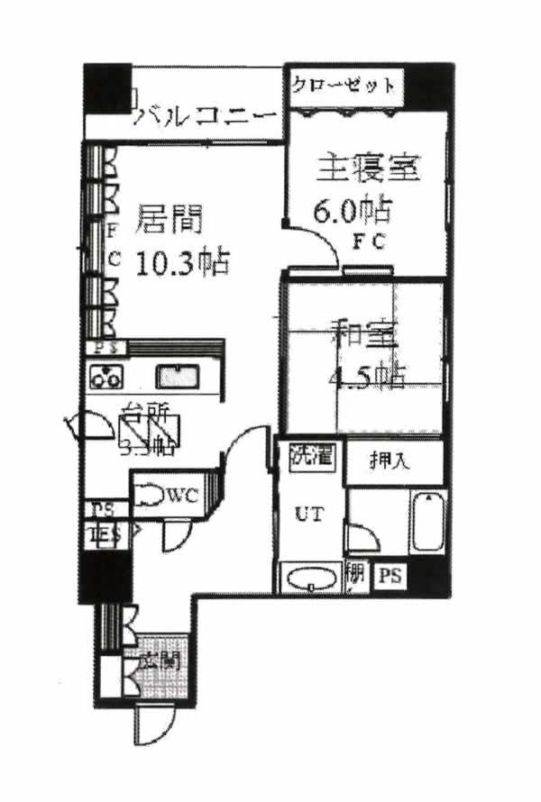 Floor plan. 2LDK, Price 10.4 million yen, Occupied area 61.41 sq m , Balcony area 5.04 sq m floor plan