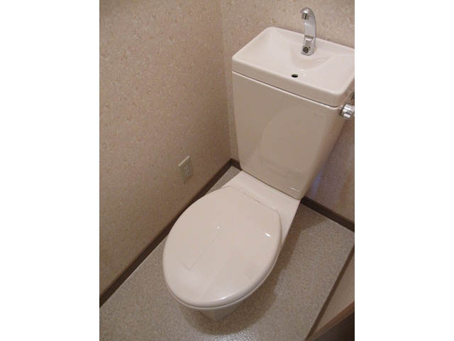 Toilet. Warm water washing toilet seat pre-installed