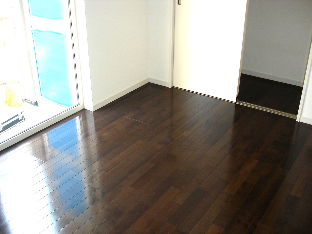 Living and room. Flooring is also shiny!