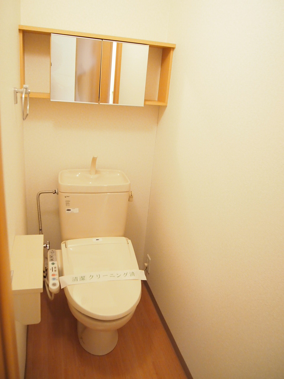 Toilet. Washlet is with! Also it comes with a mirror! 