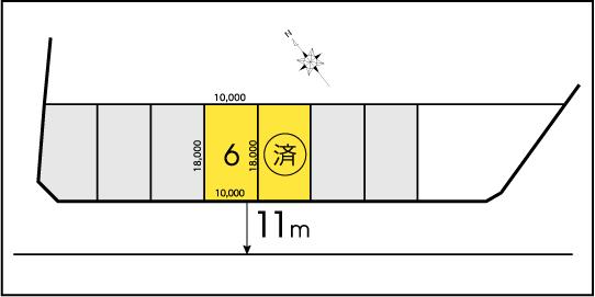 Compartment figure. Land price 15,095,000 yen, Land area 180 sq m residential section view