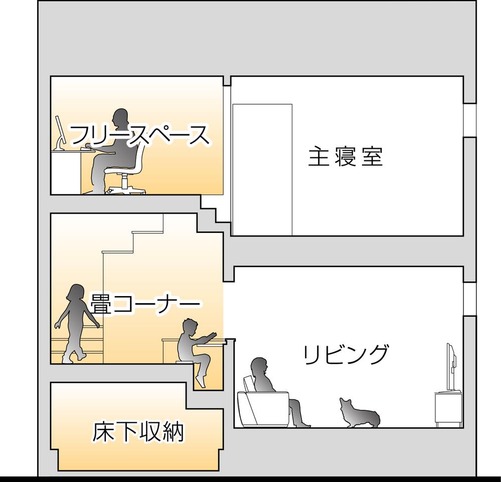Building plan example (Perth ・ Introspection). Building plan example (No.6) building price 2,236.5 yen, Building area 125.03 sq m