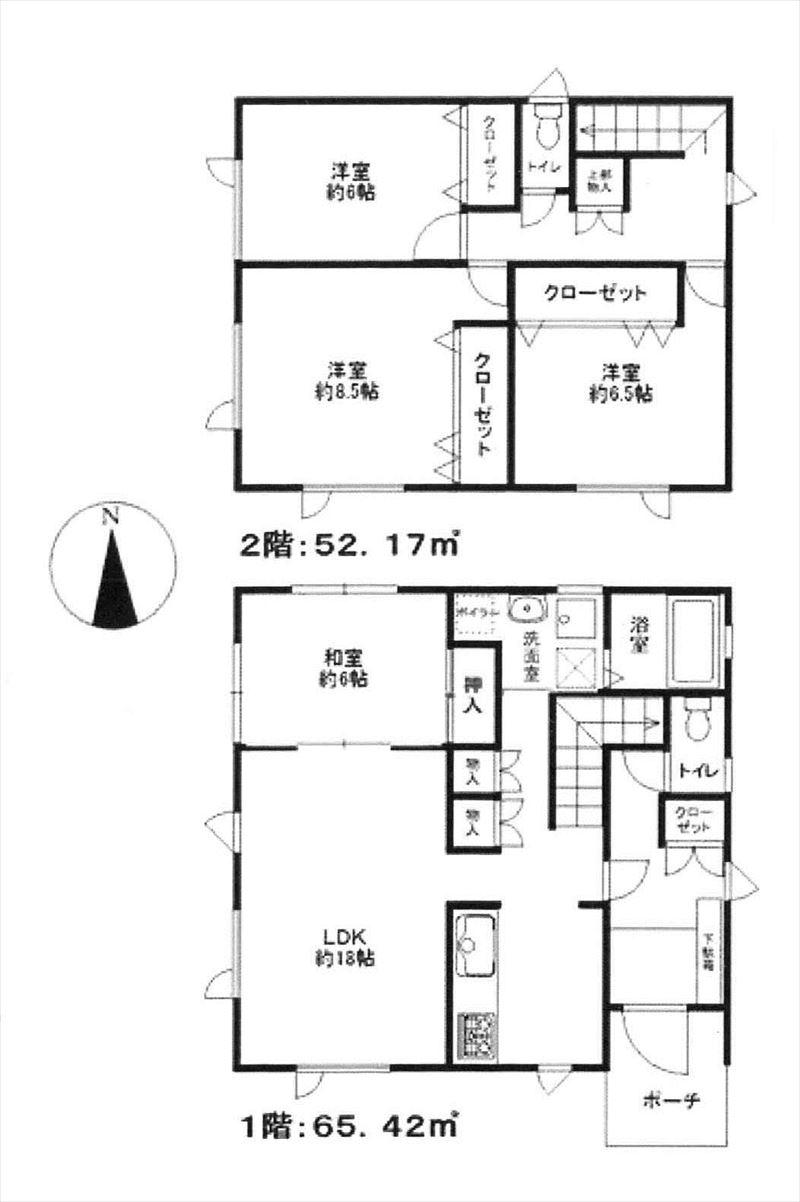 Floor plan. 19,990,000 yen, 4LDK, Land area 174.71 sq m , Building area 117.59 sq m