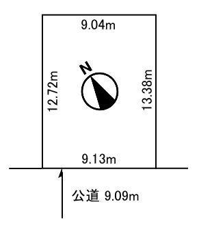 Compartment figure. Land price 5.5 million yen, Is a land area 117.97 sq m southwest toward shaping land. There is no building conditions. (If you wish, We will show you building plan. )