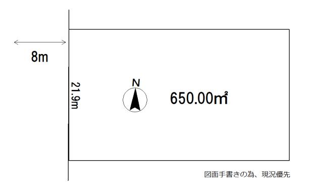 Compartment figure. Land price 21.6 million yen, Land area 650 sq m