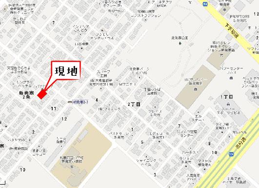 Local guide map. Shinhatsusamu elementary school ・ Power center COMS is the mark !!