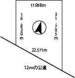 Compartment figure. Land price 14.4 million yen, Land area 433 sq m
