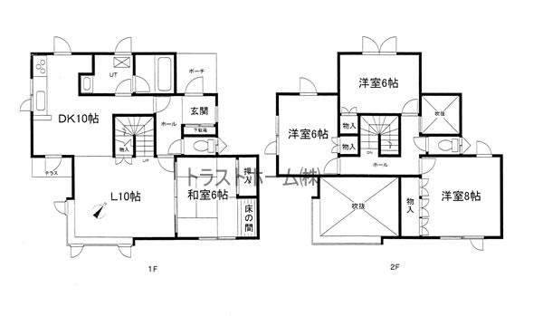 Floor plan. 14.8 million yen, 4LDK, Land area 190.67 sq m , Building area 110.96 sq m floor plan