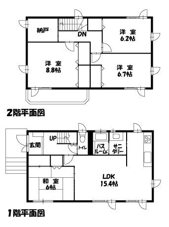 Floor plan. 14.8 million yen, 4LDK + S (storeroom), Land area 186.17 sq m , Building area 108.42 sq m