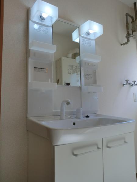 Wash basin, toilet. New vanity It is with a shower