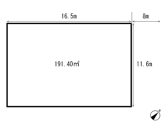 Compartment figure. Land price 4.5 million yen, Land area 191.4 sq m