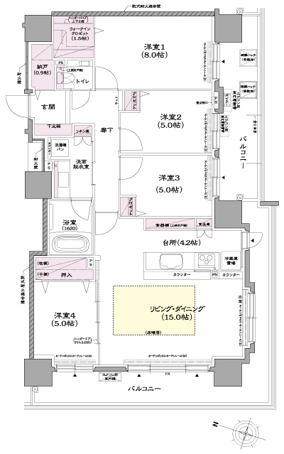 Floor: 4LDK, occupied area: 96.44 sq m, Price: 37,240,000 yen ~ 39,090,000 yen