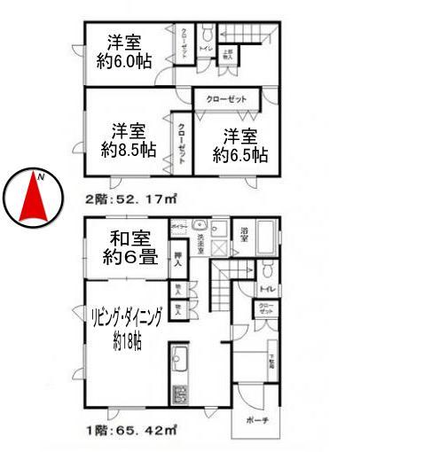 Floor plan. 19,990,000 yen, 4LDK, Land area 174.71 sq m , Building area 117.59 sq m