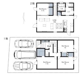 Floor plan. 19,980,000 yen, 4LDK, Land area 112.81 sq m , Building area 102.68 sq m