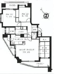 Floor plan. 3LDK, Price 17.8 million yen, Occupied area 76.31 sq m , Balcony area 19.77 sq m