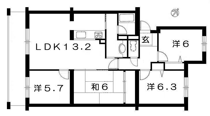 Floor plan. 4LDK 10.8 million yen
