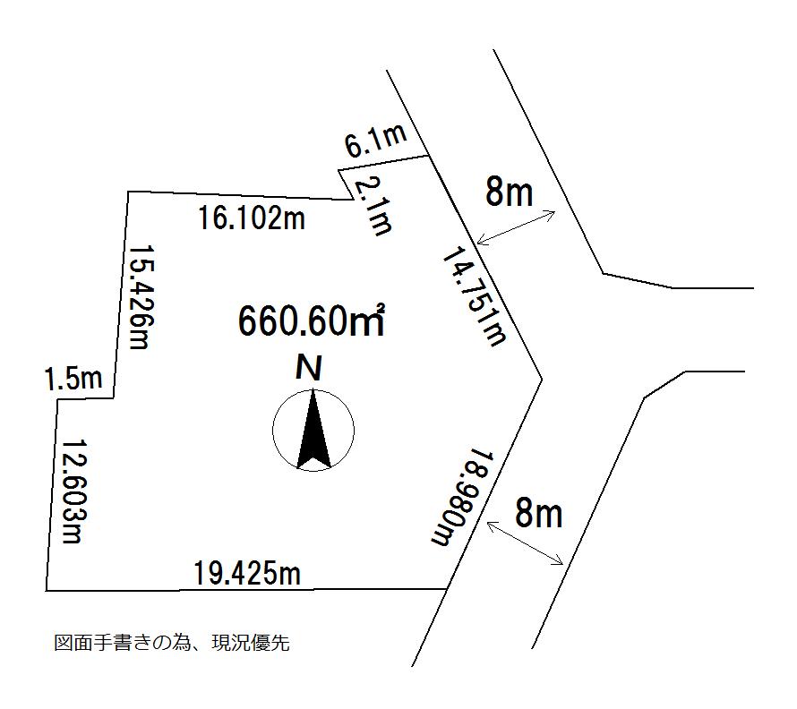Compartment figure. Land price 28 million yen, Land area 660.6 sq m